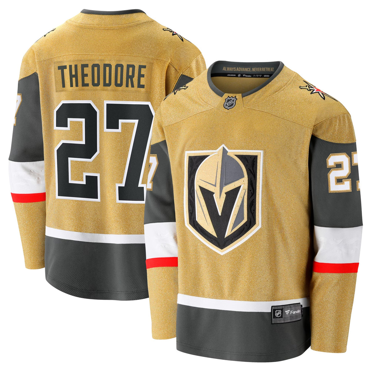 Men's Vegas Golden Knights Shea Theodore Fanatics Gold Home Breakaway Jersey