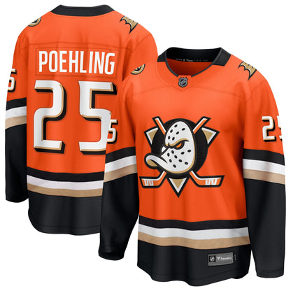 Men's Anaheim Ducks Ryan Poehling Fanatics Orange Home Breakaway Jersey