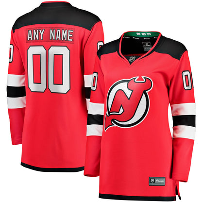 Women's New Jersey Devils Fanatics Red Home Breakaway Custom Jersey
