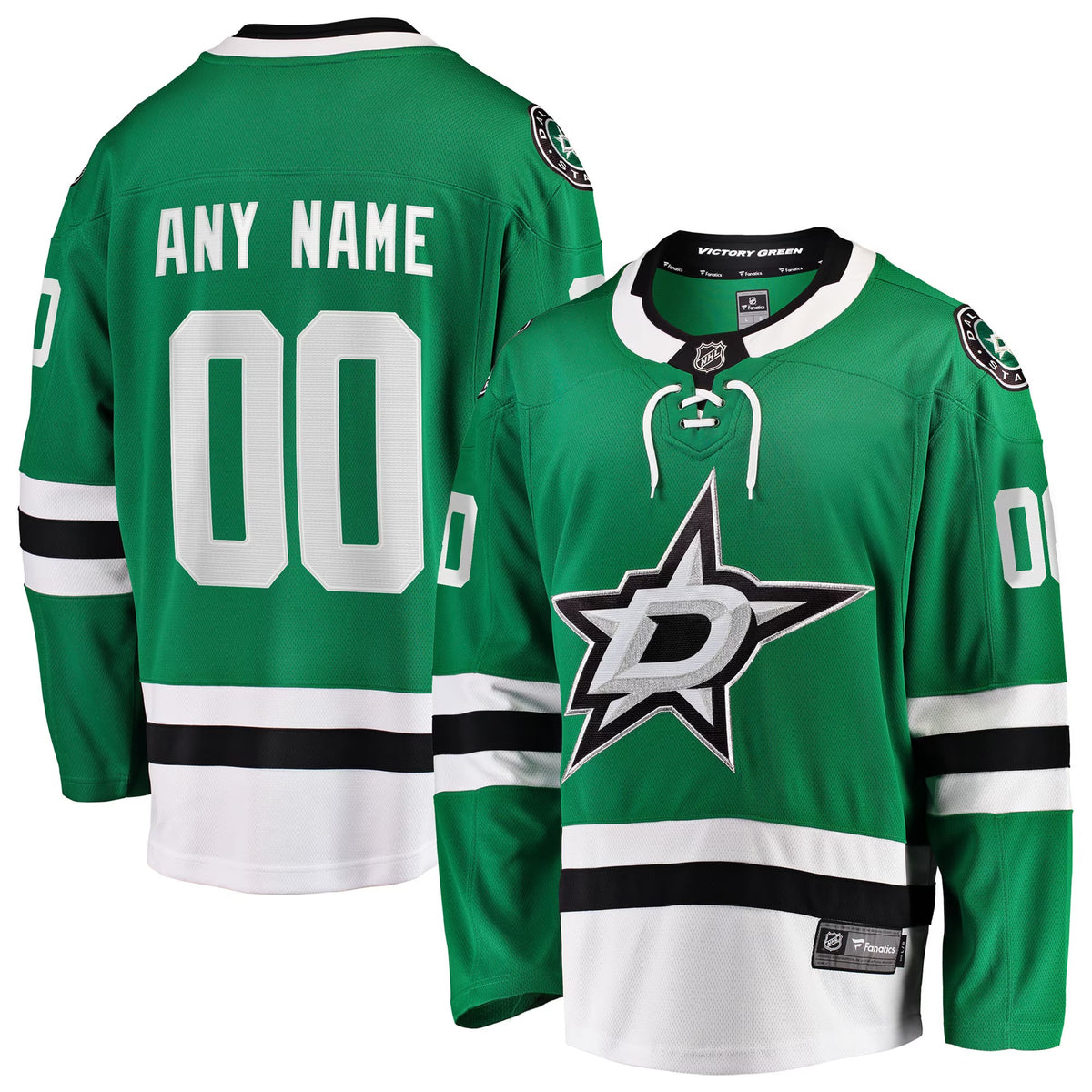Men's Dallas Stars Fanatics Green Home Breakaway Custom Jersey