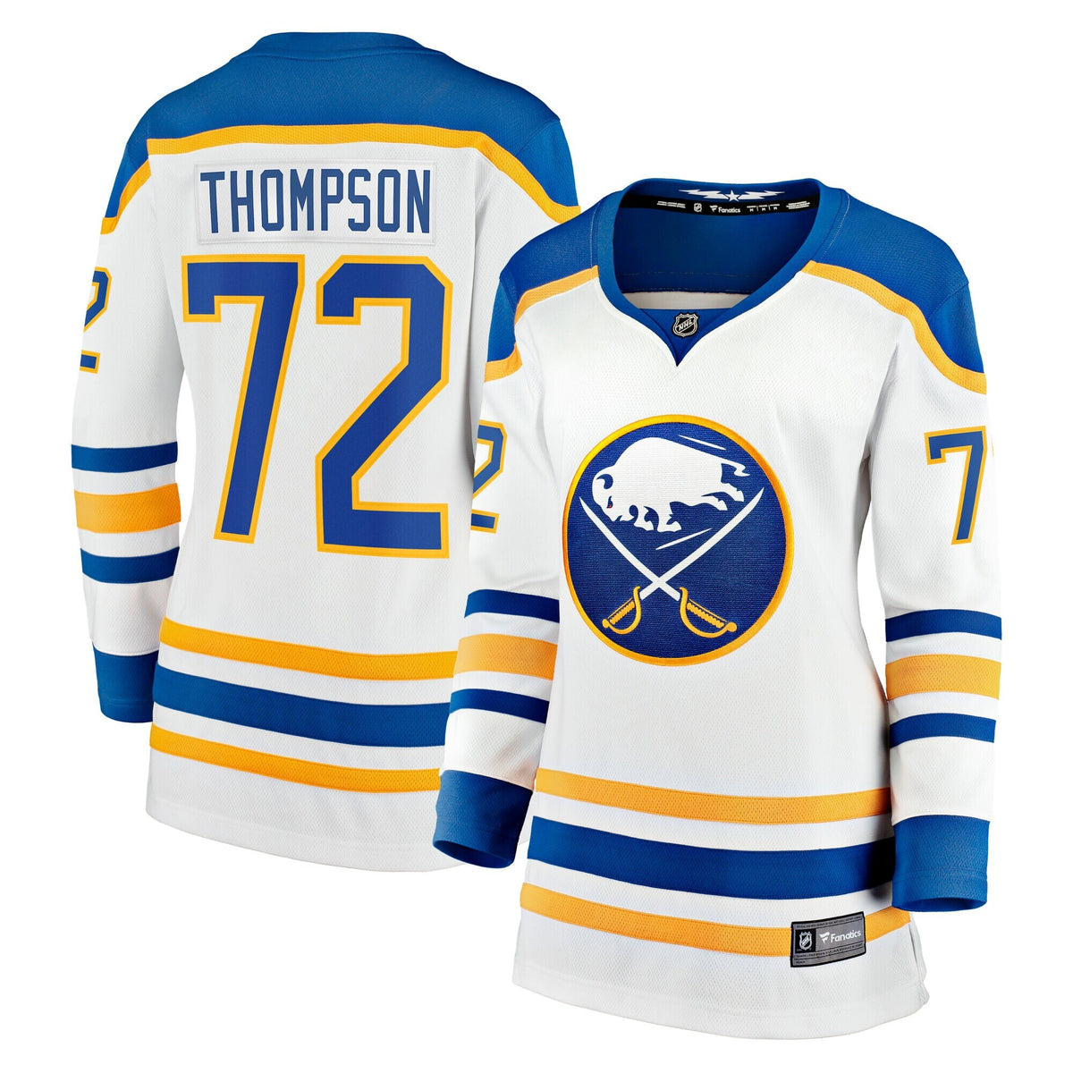 Women's Buffalo Sabres Tage Thompson Fanatics White Breakaway Jersey