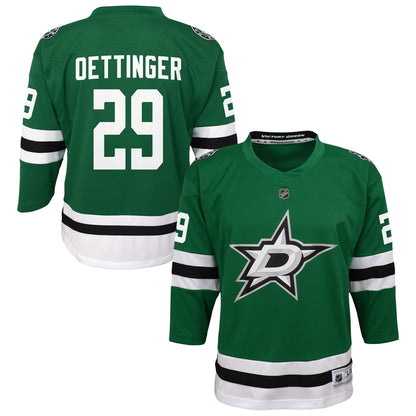 Youth Dallas Stars Jake Oettinger Kelly Green Home Replica Player Jersey