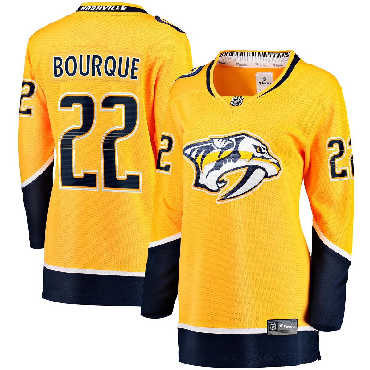 Women's Nashville Predators Mavrik Bourque Fanatics Gold Home Breakaway Jersey
