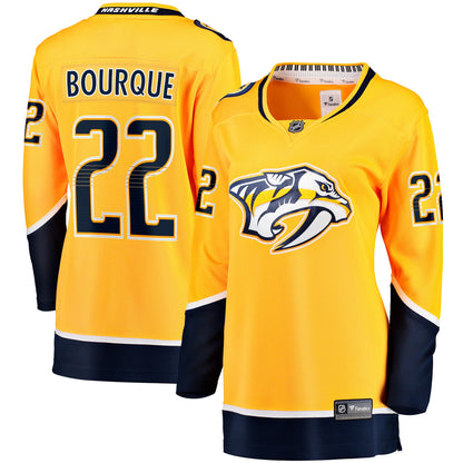 Women's Nashville Predators Mavrik Bourque Fanatics Gold Home Breakaway Jersey