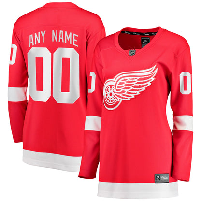 Women's Detroit Red Wings Fanatics Red Home Breakaway Custom Jersey