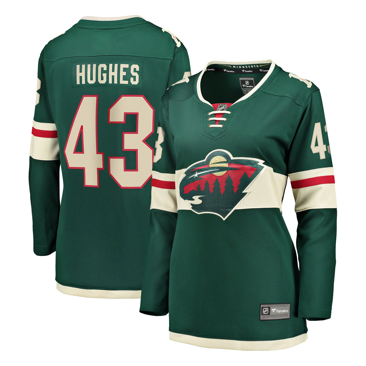 Women's Minnesota Wild Quinn Hughes Fanatics Green Home Breakaway Jersey