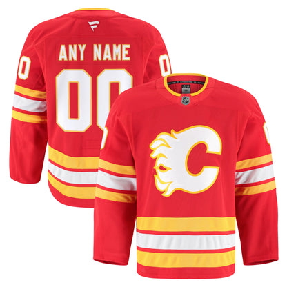Men's Calgary Flames Fanatics Red Home Authentic Pro Custom Jersey