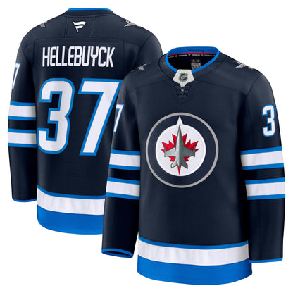 Men's Winnipeg Jets Connor Hellebuyck Fanatics Navy Home Premium Jersey