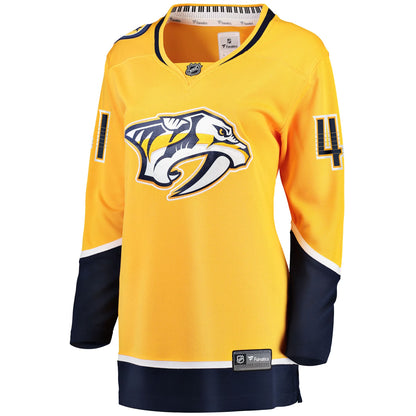Women's Nashville Predators Nicolas Hague Fanatics Gold Home Breakaway Jersey
