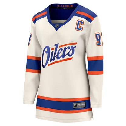 Women's Edmonton Oilers Connor McDavid Fanatics Light Beige Alternate Breakaway Jersey