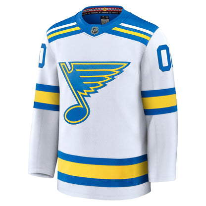 Men's St. Louis Blues Fanatics White Away Premium Custom Jersey