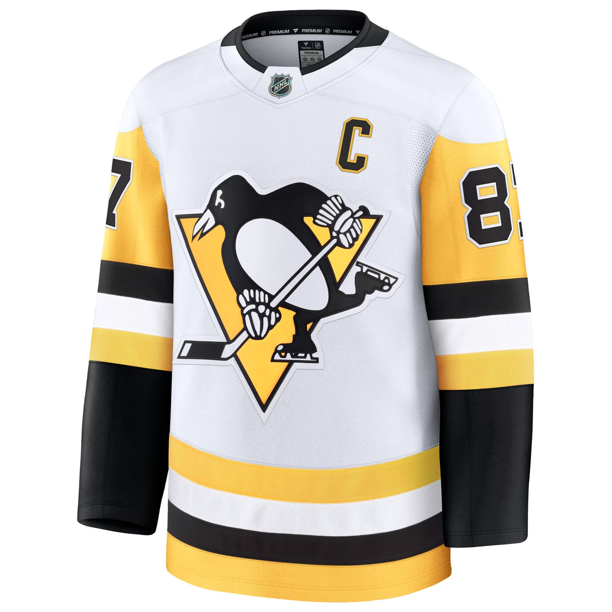 Men's Pittsburgh Penguins Sidney Crosby Fanatics White Away Premium Jersey