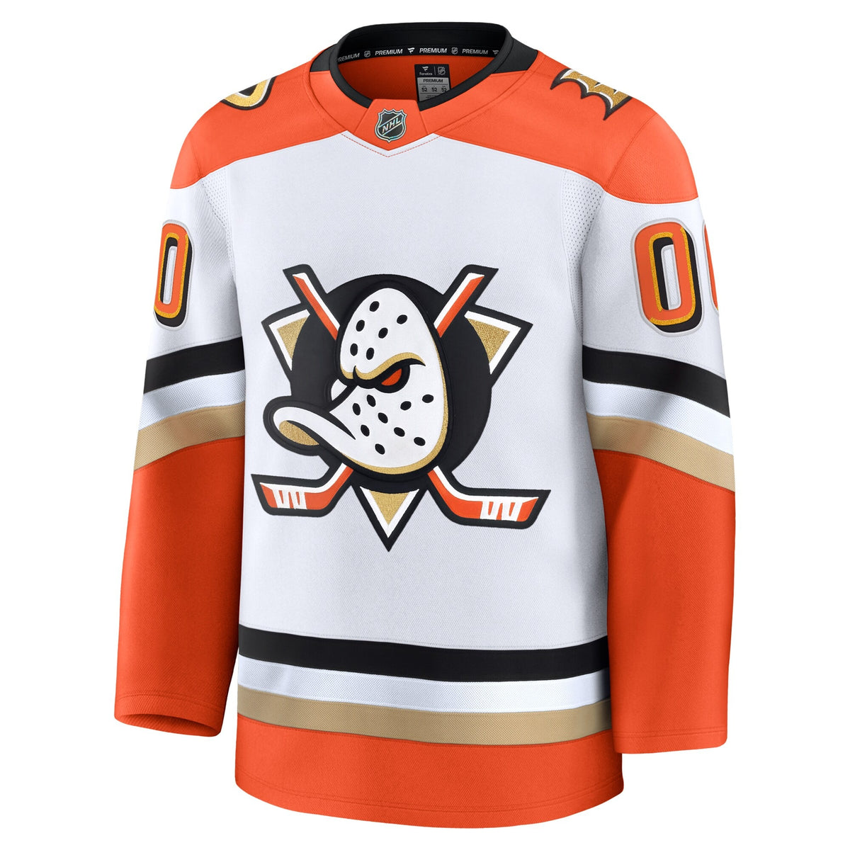 Men's Anaheim Ducks Fanatics White Away Premium Custom Jersey