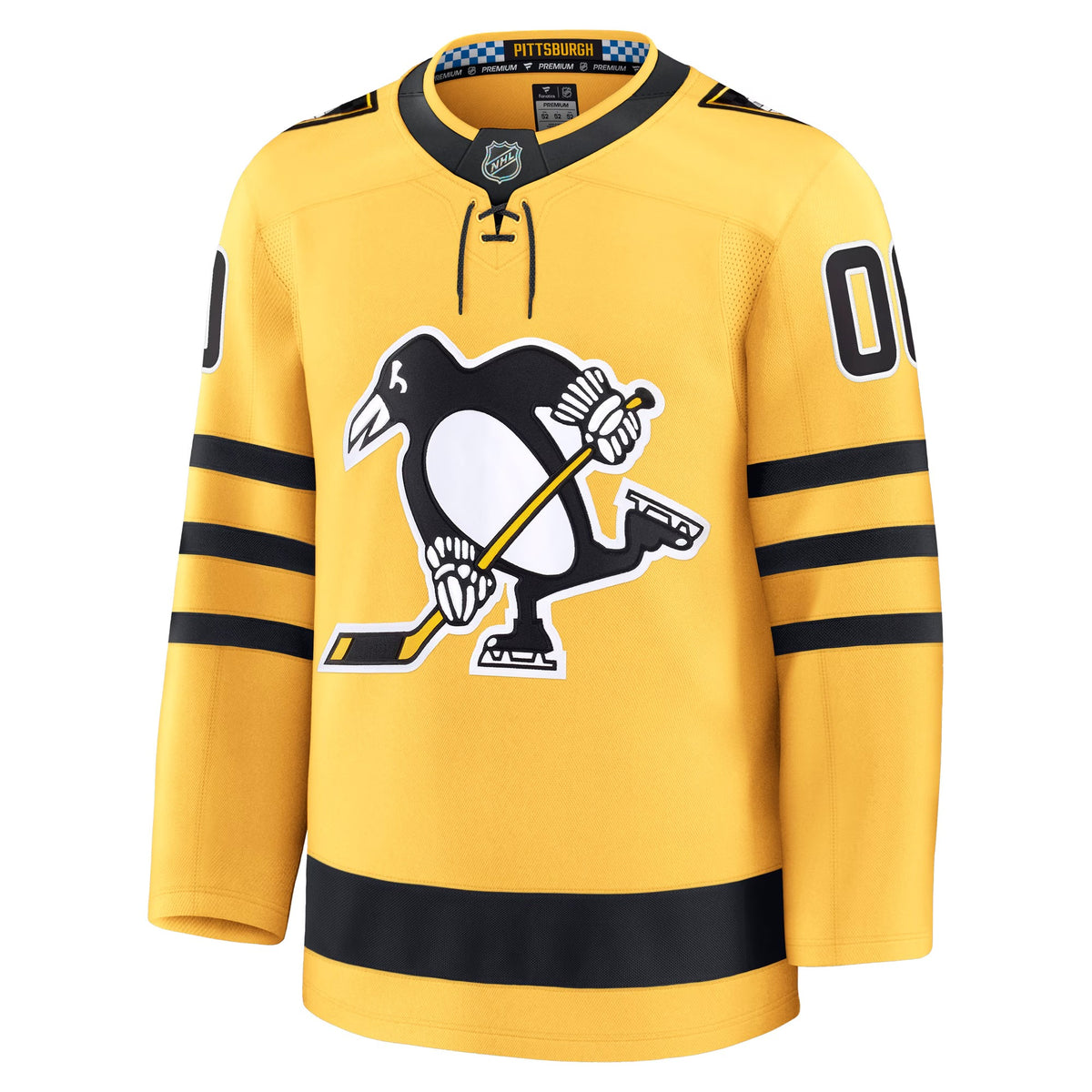 Men's Pittsburgh Penguins Fanatics Gold Alternate Premium Custom Jersey