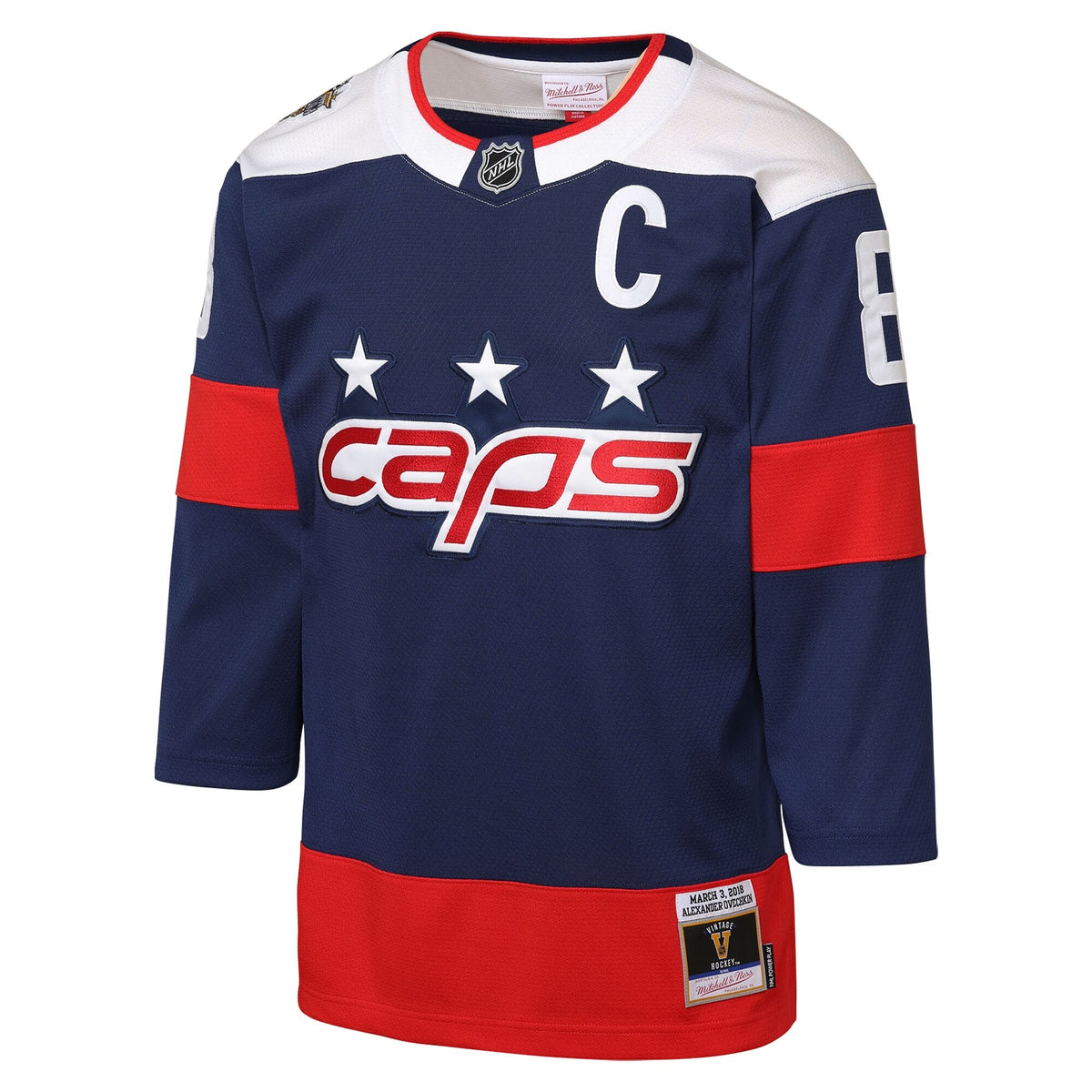 Youth Washington Capitals Alexander Ovechkin Mitchell & Ness Navy 2018 NHL Stadium Series Power Play 2.0 Player Jersey