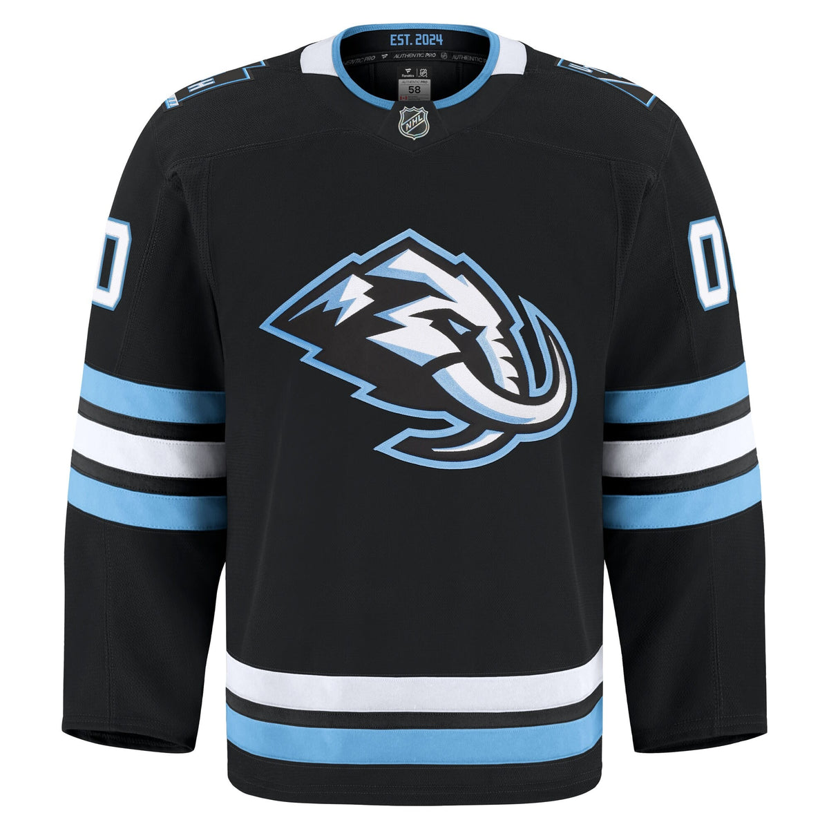Men's Utah Mammoth Fanatics Black Home Authentic Pro Custom Jersey