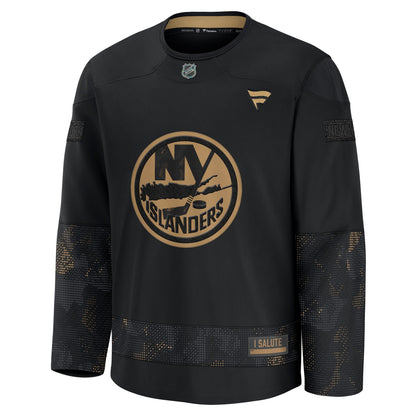 Men's New York Islanders Fanatics Black 2024 Military Appreciation Practice Jersey