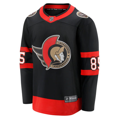 Men's Ottawa Senators Jake Sanderson Fanatics Black Home Breakaway Jersey