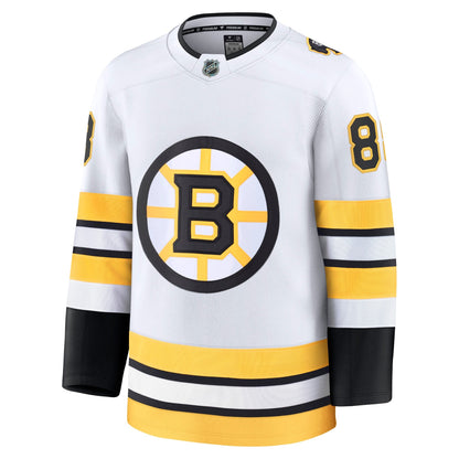 Men's Boston Bruins David Pastrnak Fanatics White Away Premium Player Jersey