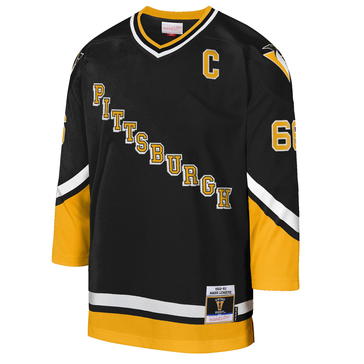 Youth Pittsburgh Penguins Mario Lemieux Mitchell & Ness Black 1992_93 Captain Patch Power Play Player Jersey