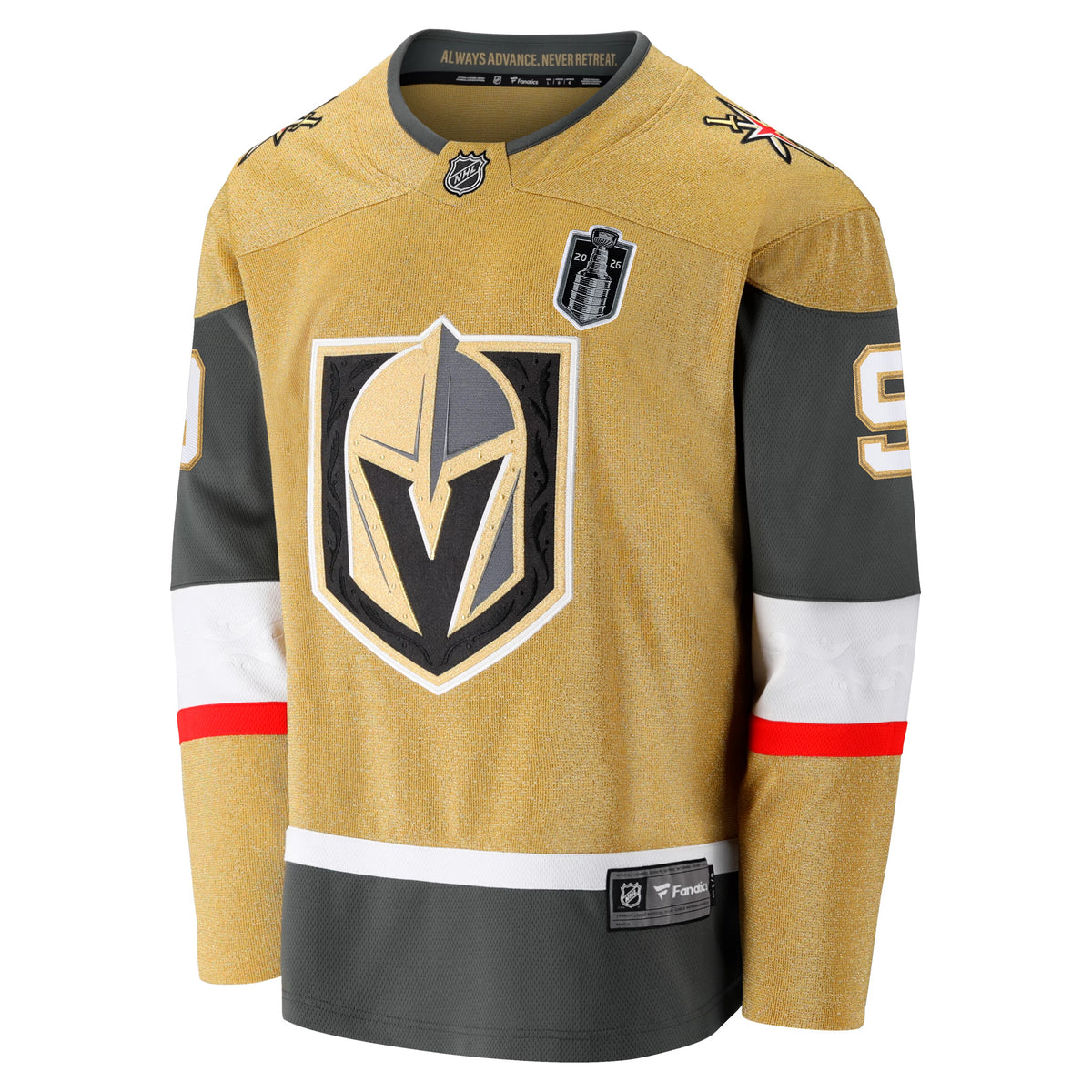Men's Vegas Golden Knights Jack Eichel Fanatics Gold 2026 Stanley Cup Final Breakaway Jersey