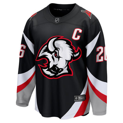 Men's Buffalo Sabres Rasmus Dahlin Fanatics Black Alternate Captain Patch Breakaway Jersey