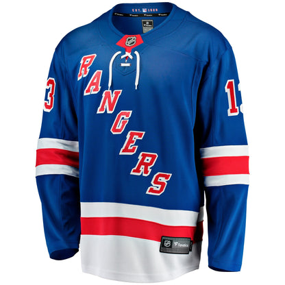 Men's New York Rangers Alexis Lafreniere Fanatics Blue Home Breakaway Jersey