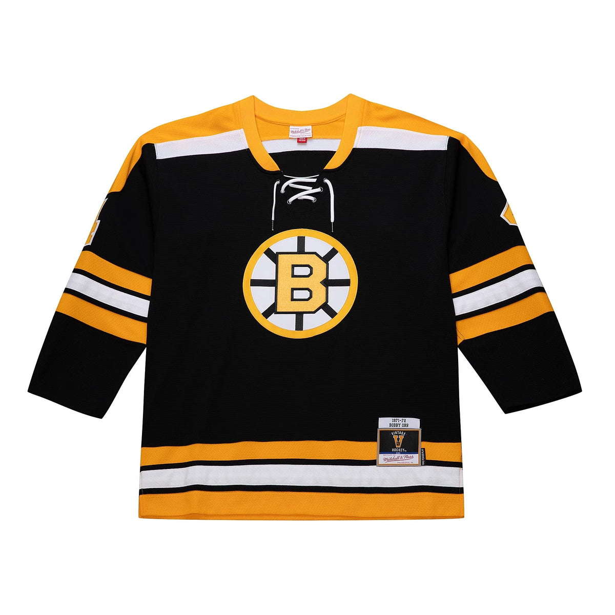 Men's Boston Bruins Bobby Orr Mitchell & Ness Black Big & Tall 1971_72 Blue Line 2.0 Jersey