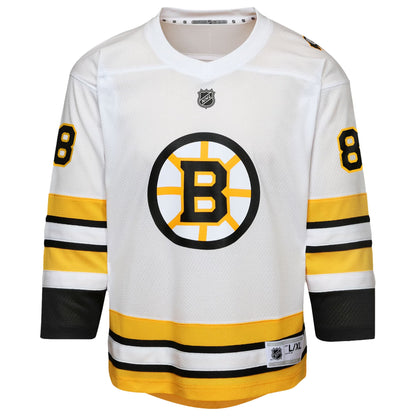 Youth Boston Bruins David Pastrnak White Home Replica Player Jersey