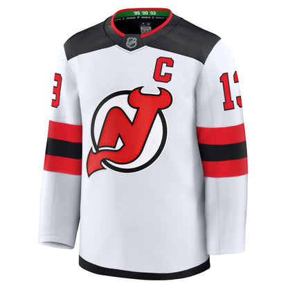 Men's New Jersey Devils Nico Hischier Fanatics White Away Premium Jersey