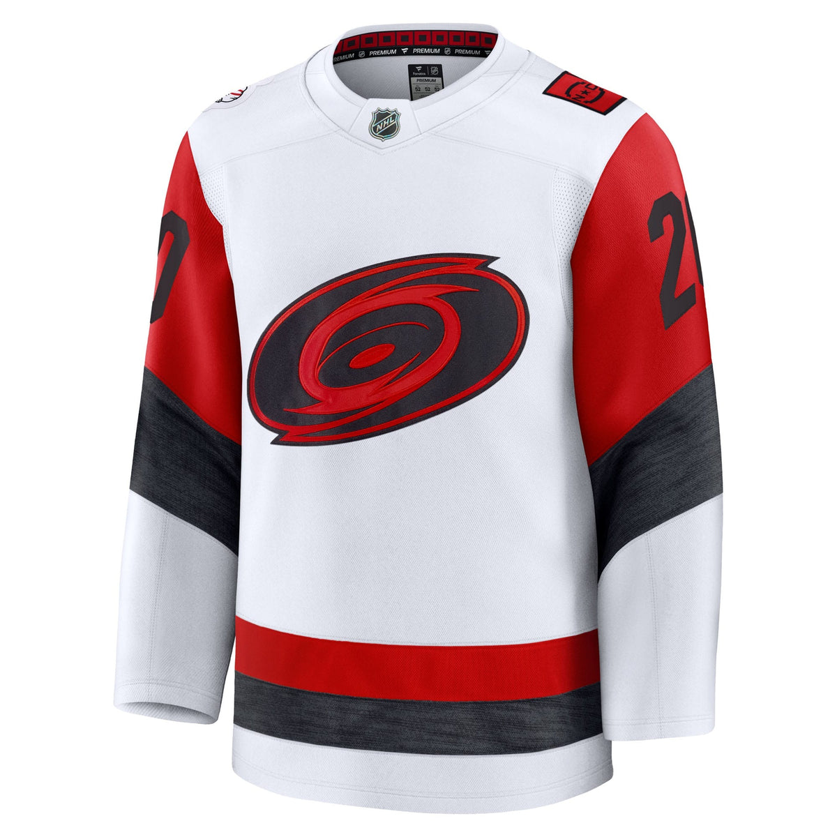 Men's Carolina Hurricanes Sebastian Aho Fanatics White Away Premium Jersey