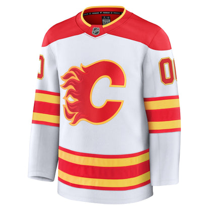 Men's Calgary Flames Fanatics White Away Premium Custom Jersey