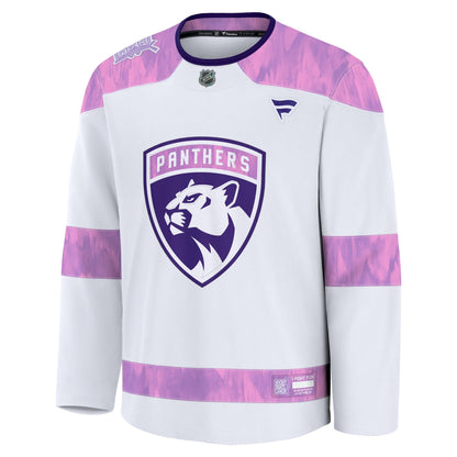Men's Florida Panthers Fanatics White Hockey Fights Cancer Survivor Practice Jersey