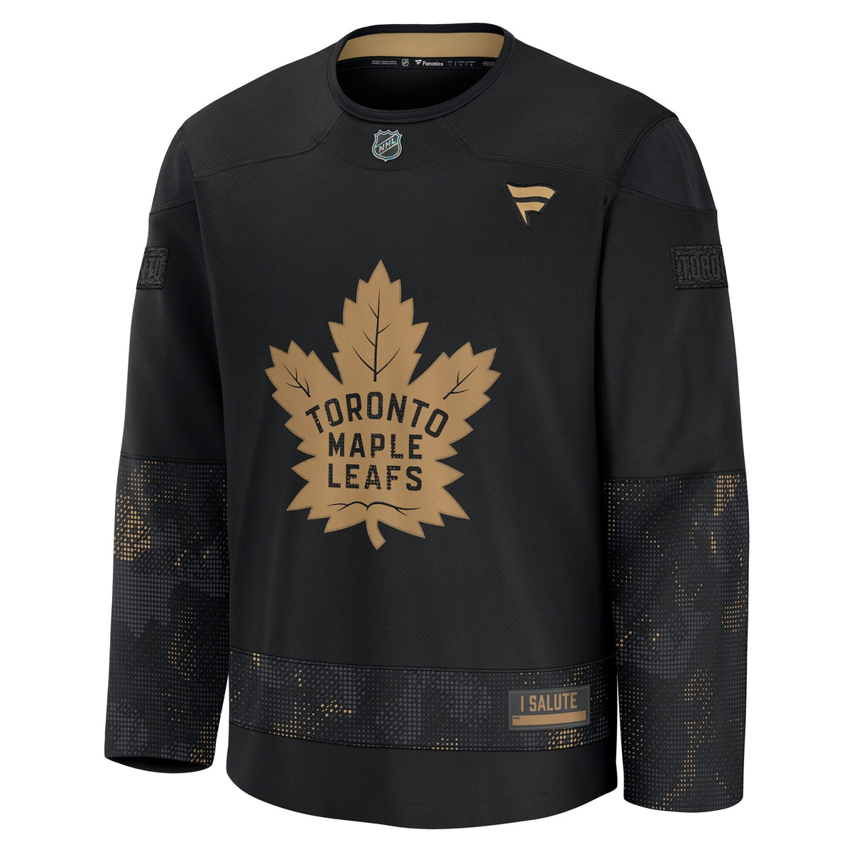 Men's Toronto Maple Leafs Fanatics Black 2024 Military Appreciation Practice Jersey