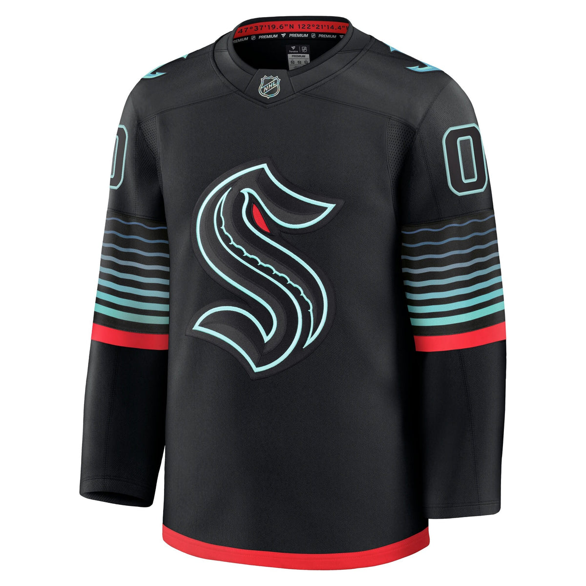 Men's Seattle Kraken Fanatics Black Alternate Premium Custom Jersey