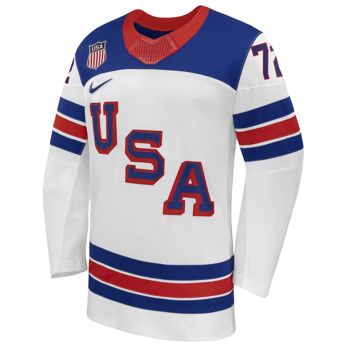 Men's US Hockey Tage Thompson Nike White 2026 Away Replica Jersey