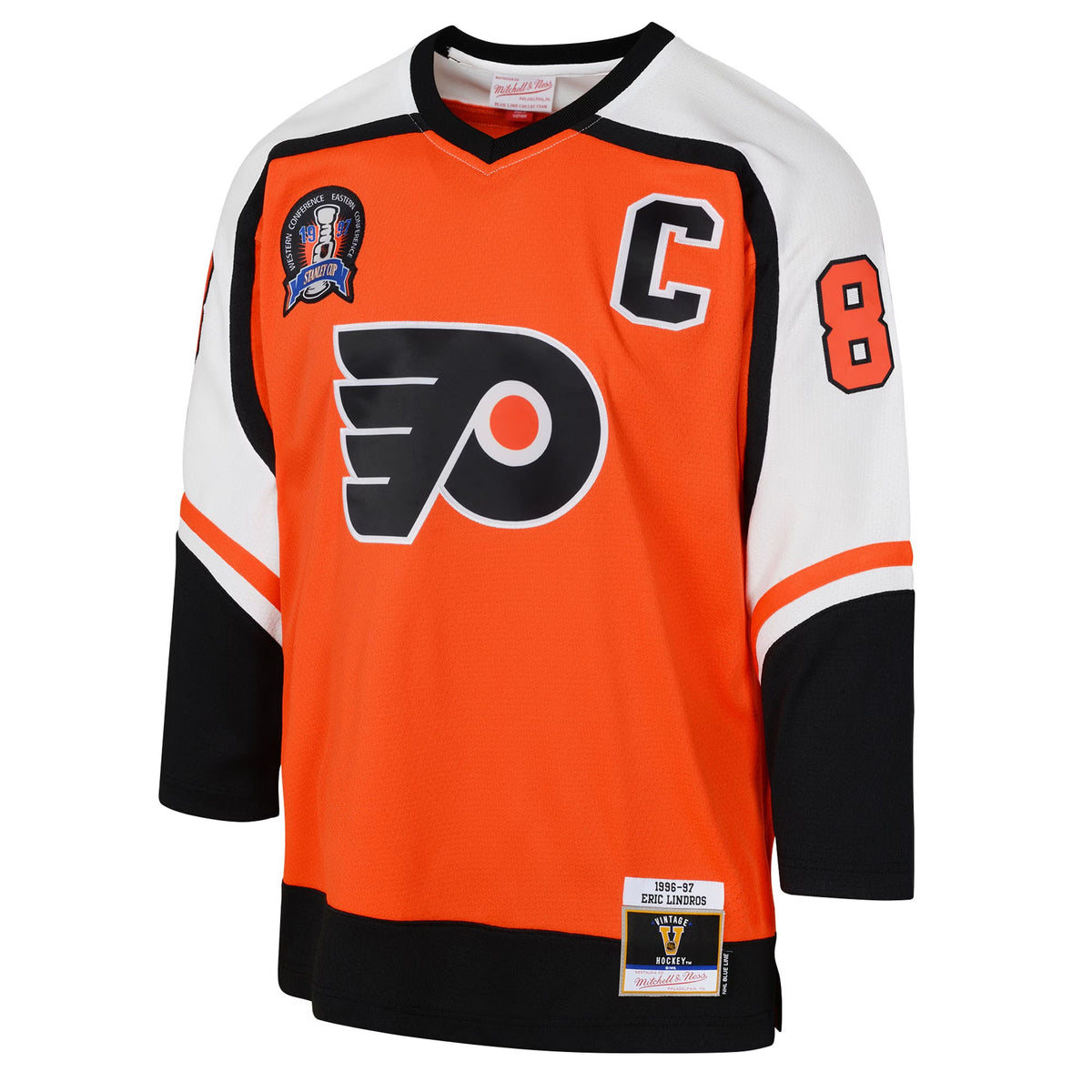Youth Philadelphia Flyers Eric Lindros Mitchell & Ness Orange 1996_97 Power Play 2.0 Player Jersey with Captain Patch