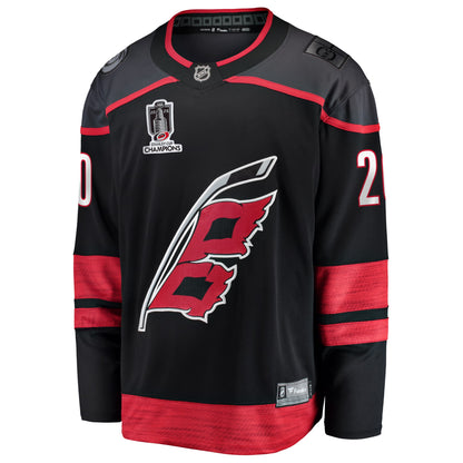 Men's Carolina Hurricanes Sebastian Aho Fanatics Black 2026 Stanley Cup Champions Home Breakaway Jersey