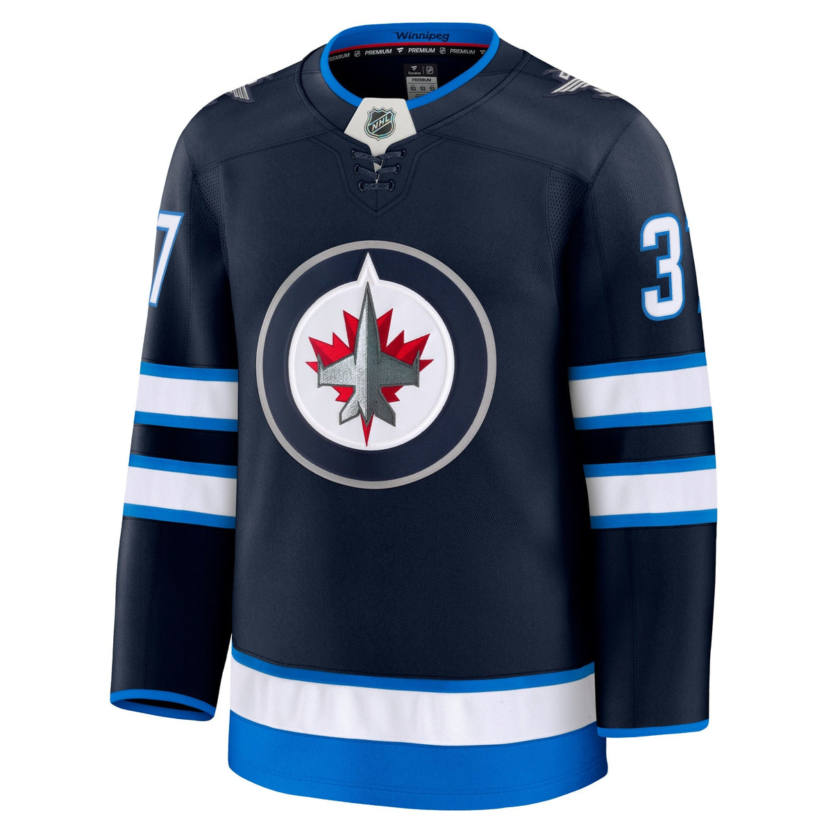 Men's Winnipeg Jets Connor Hellebuyck Fanatics Navy Home Premium Jersey