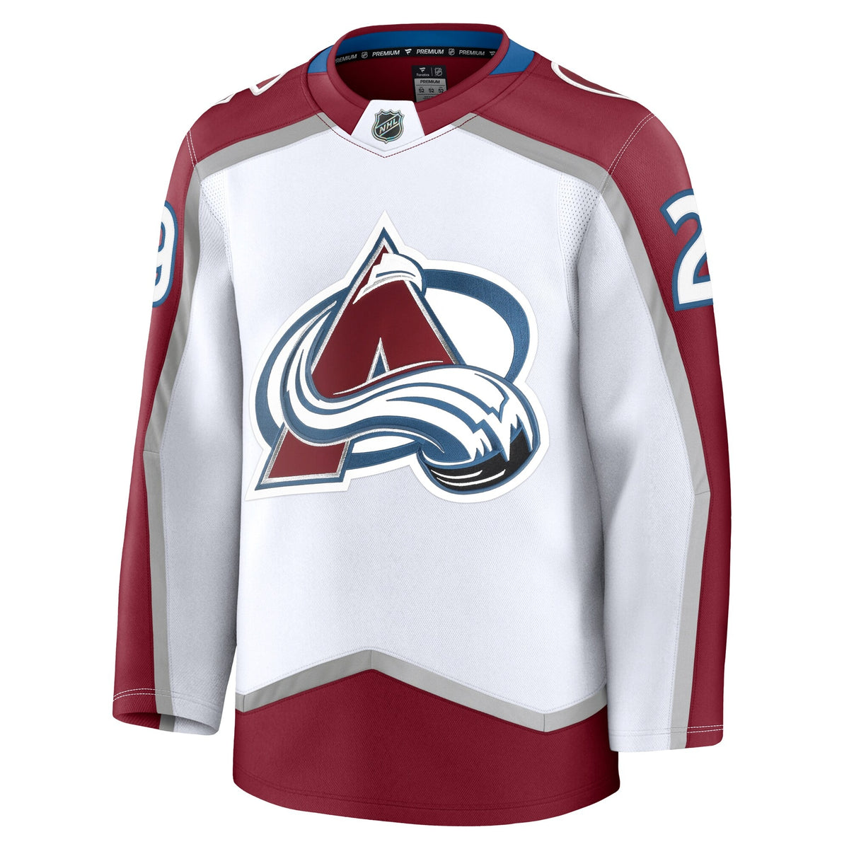 Men's Colorado Avalanche Nathan MacKinnon Fanatics White Away Premium Jersey