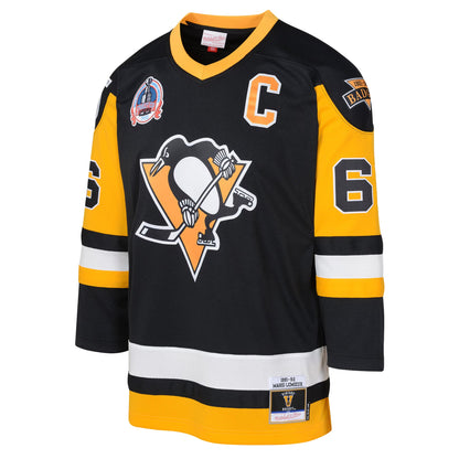 Youth Pittsburgh Penguins Mario Lemieux Mitchell & Ness Black 1991_92 Captain Patch Power Play Player Jersey