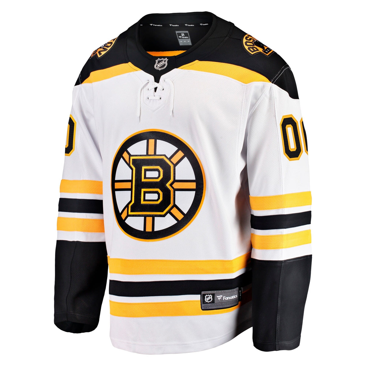 Men's Boston Bruins Fanatics White Away Breakaway Custom Jersey