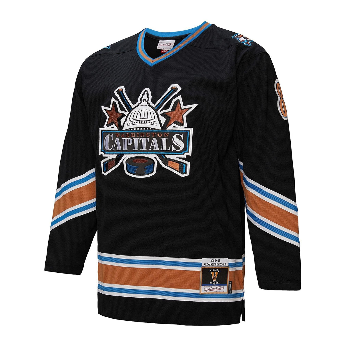Men's Washington Capitals Alexander Ovechkin Mitchell & Ness Black 2005_06 Power Play Jersey