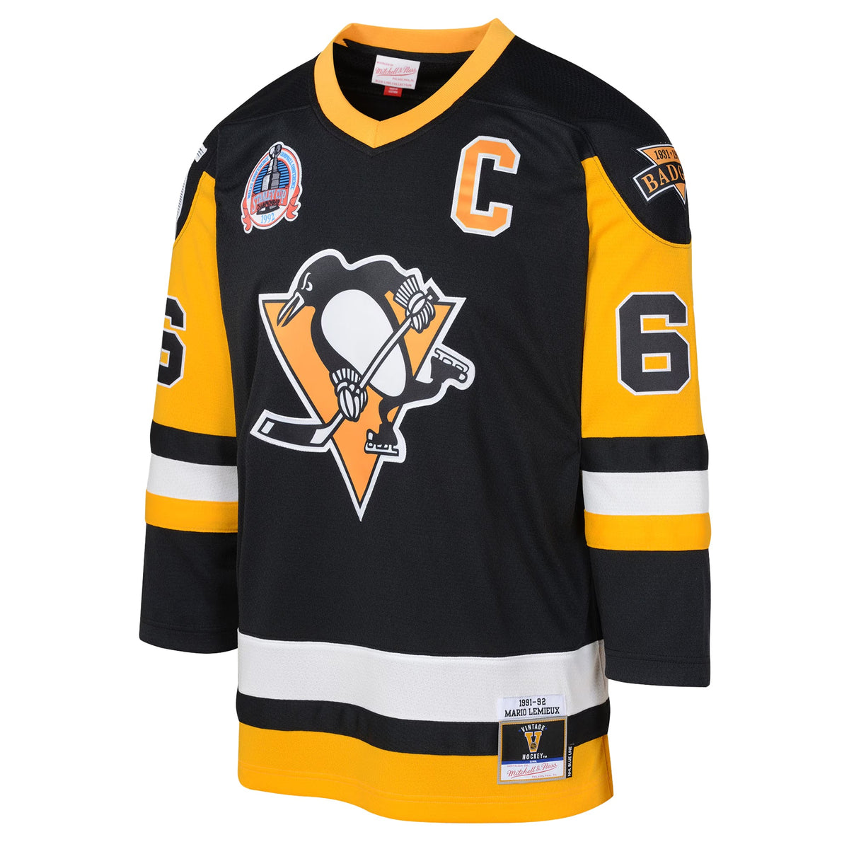 Preschool Pittsburgh Penguins Mario Lemieux Mitchell & Ness Black 1991_92 Blue Line 2.0 Player Jersey