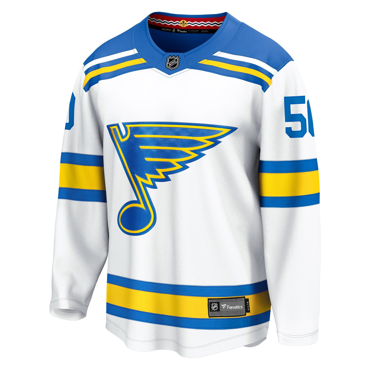 Men's St. Louis Blues Jordan Binnington Fanatics White Away Breakaway Player Jersey