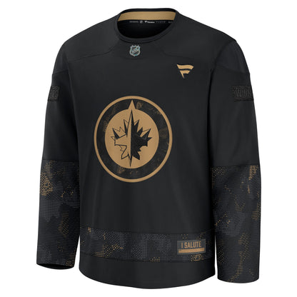 Men's Winnipeg Jets Fanatics Black 2024 Military Appreciation Practice Jersey