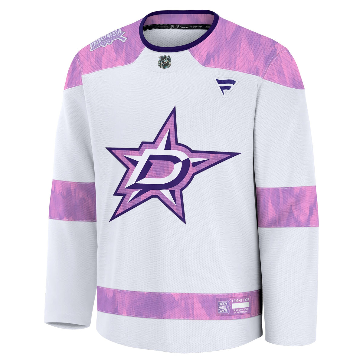 Men's Dallas Stars Fanatics White Hockey Fights Cancer Survivor Practice Jersey