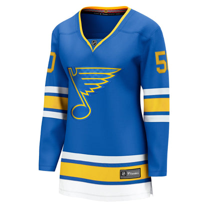 Women's St. Louis Blues Jordan Binnington Fanatics Blue Home Breakaway Player Jersey