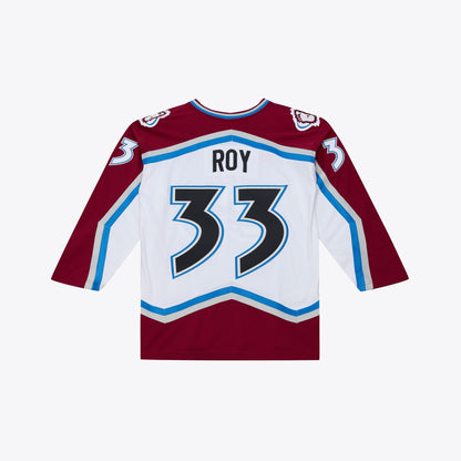 Men's Colorado Avalanche Patrick Roy Mitchell & Ness White 1995 Power Play Jersey