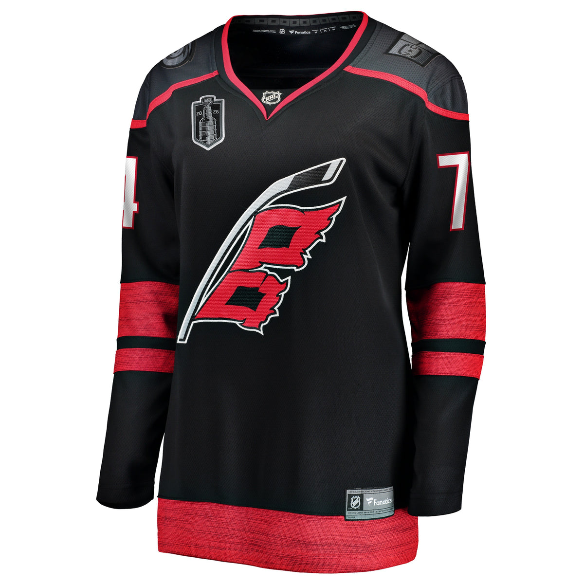 Women's Carolina Hurricanes Jaccob Slavin Fanatics Black 2026 Stanley Cup Final Home Breakaway Jersey